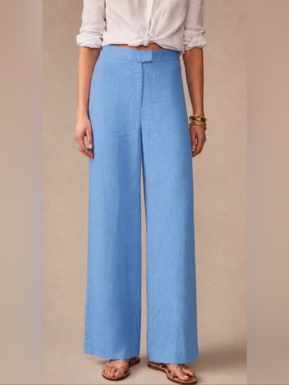 J. McLaughlin Carter Dress Pants Size 6 in Blue‎ Wide Leg High Rise Tailored